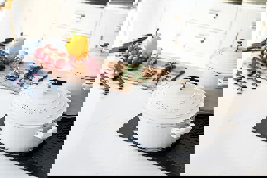 MasterClass Cream Cast Aluminium Shallow Casserole Dish, 4L