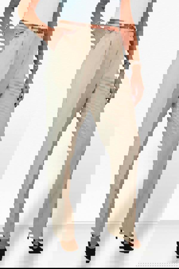 Paulo Due Women's Smart Tapered Leg Belted Trouser