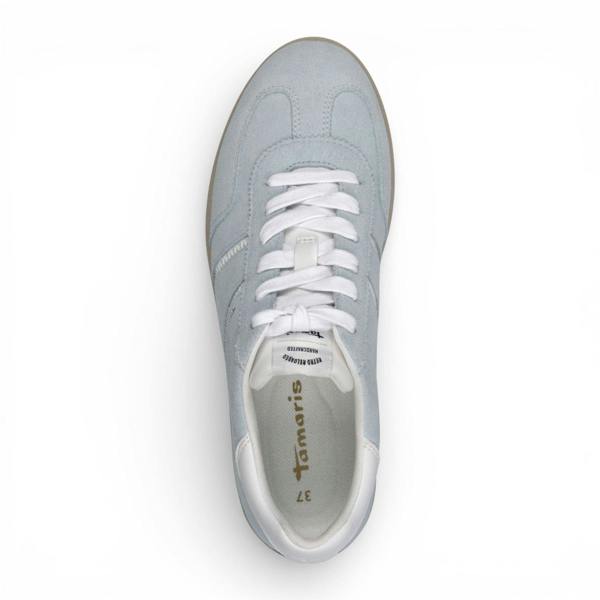 Tamaris Women's Blue White Leather Trainers Sneaker Shoes