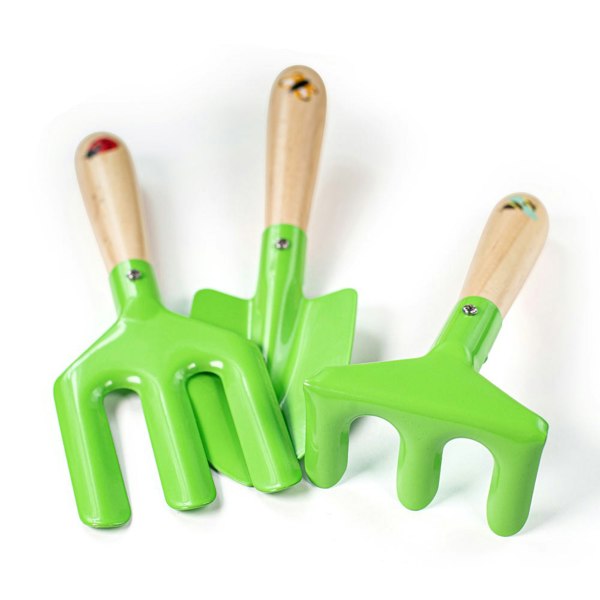 Bigjigs Toys Wooden Gardening Caddy, Includes Gardening Gloves And Tools