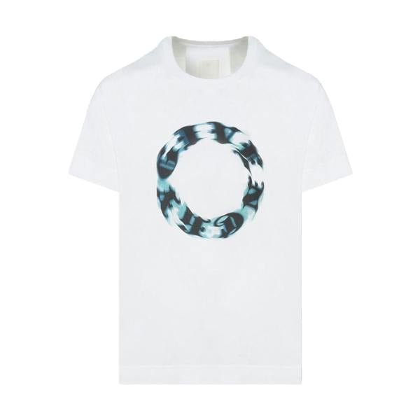 Givenchy Circle Logo Oversized T-Shirt   in  White