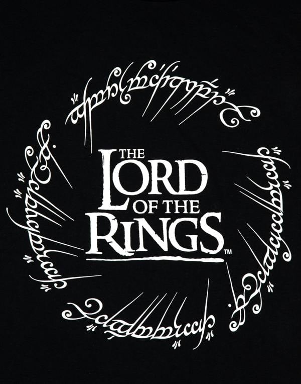 Lord Of The Rings Mens Black Logo Short Sleeved T-Shirt