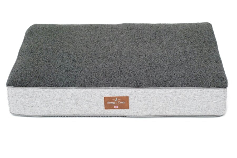 Snug and Cosy Pets Heritage Tweed Orthopaedic Pet Lounger - Comfort & Support - 90 × 60 × 15 cm - 35" - Dove Grey - 1
