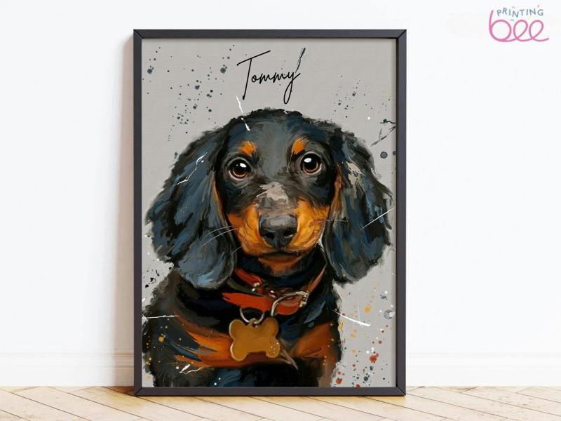 Custom Splatter Paint Dog Portrait