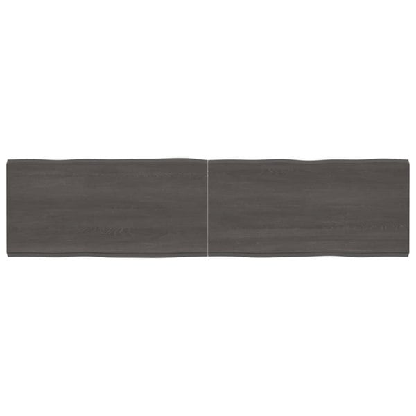Berkfield Table Top Dark Grey 200x50x6 cm Treated Solid Wood Oak Live Edge