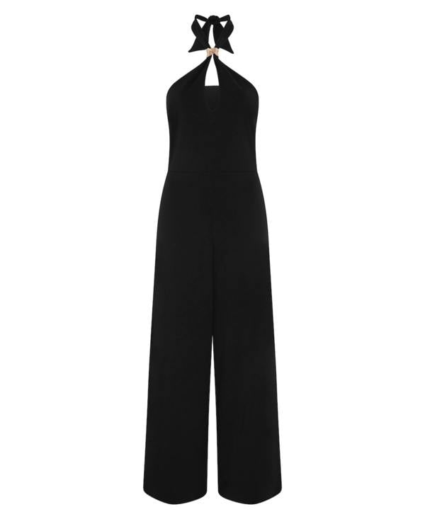 Needs No Label Black Hardware Halterneck Jumpsuit