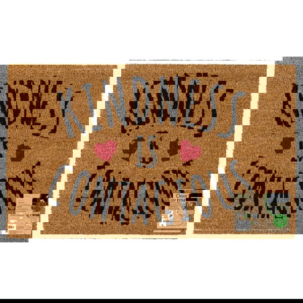 JVL Eco-Friendly Latex Backed Coir Entrance Doormat, 45x75cm - Kindness