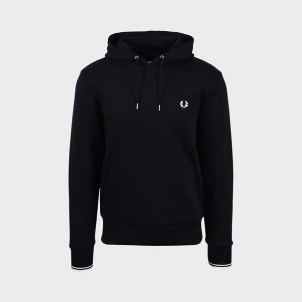 Supplied Fashion Tipped Hooded Sweatshirt Black