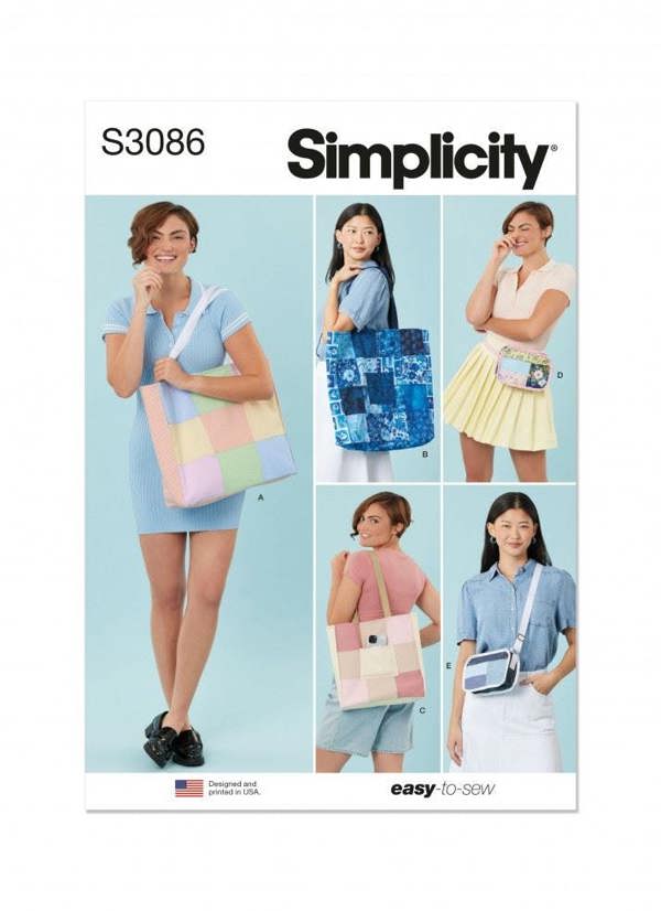 Simplicity Sewing Pattern 3086, Bags OS (One Size) - Easy