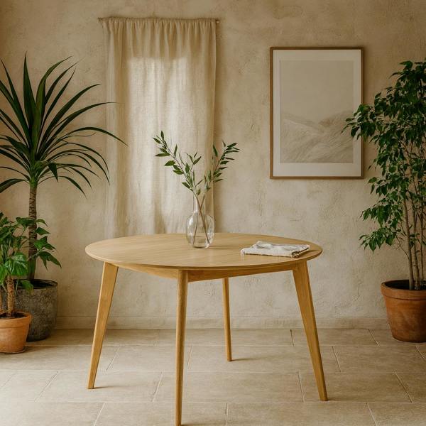 Wyld Haus Marseille 120cm Round Oak Veneer Dining Table