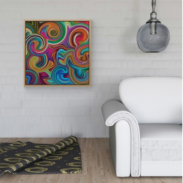 Warren Reed Colourful Wave Pattern Framed Canvas