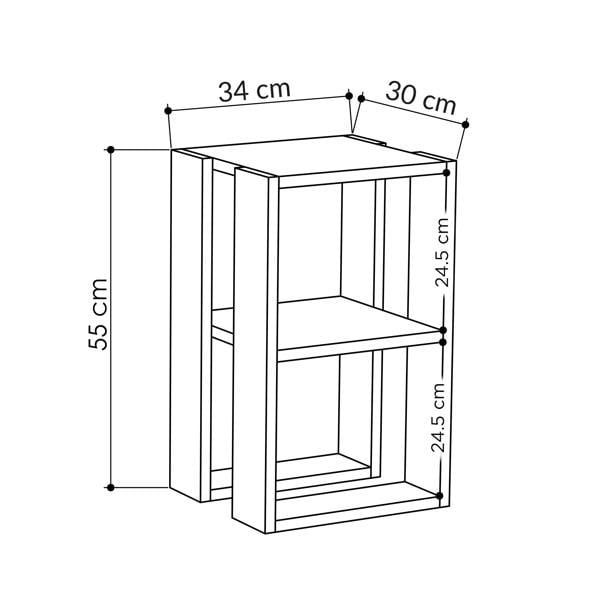 Decortie Lonie Modern Bedside Table Nightstand with Storage Width 34cm