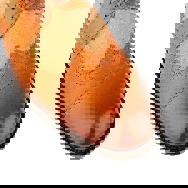 Embassy London Orlando - Tan - Men's toe cap leather brogue with full leather lining