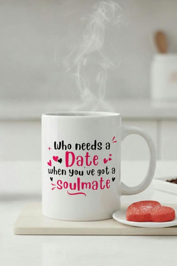Dyzi Who Needs A Date When You’ve Got A Soulmate Mug Valentine’s Day Gift