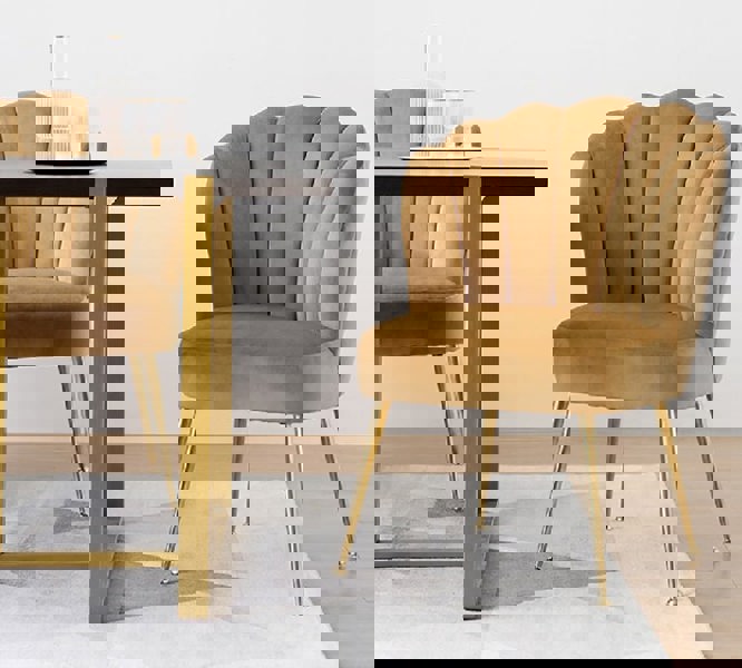 Dwight Dining Chair, Gold Frame-Weilai concept-Weilai Concept