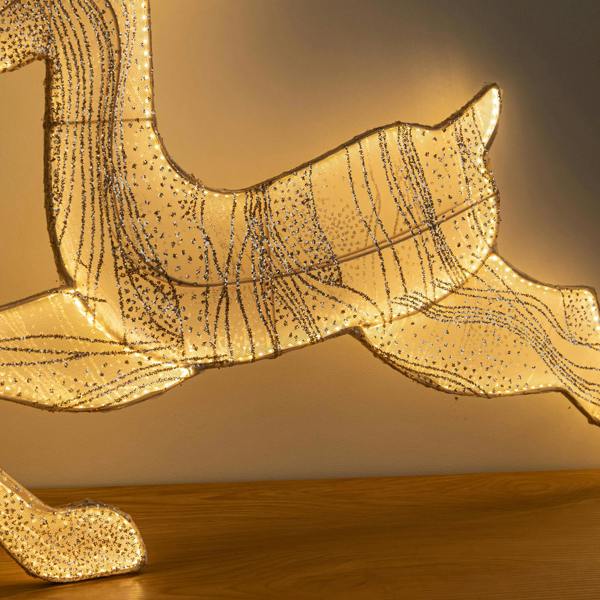 Samuel Alexander 71cm Light up Gold Aura Leaping Christmas Reindeer with LEDs