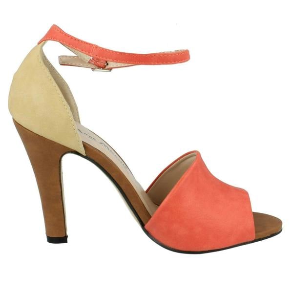 Anne Michelle Ladies Anne Michelle Ankle Strap Peep Toe Heeled Sandals