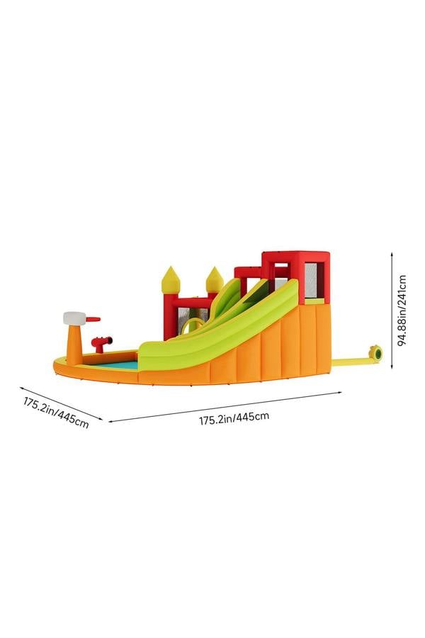 Living and Home Inflatable Trampoline Bounce House with Long Slide