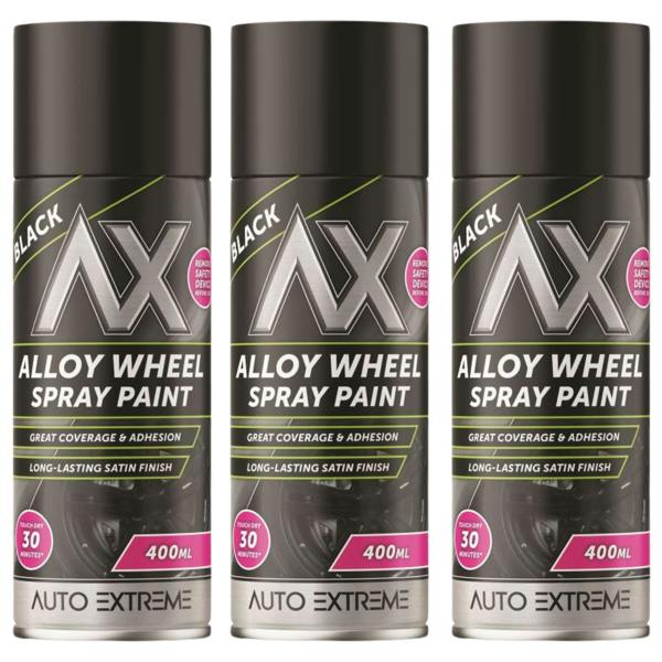 Auto Extreme 3X Auto Extreme Black Alloy Wheel Spray Paint 400ml