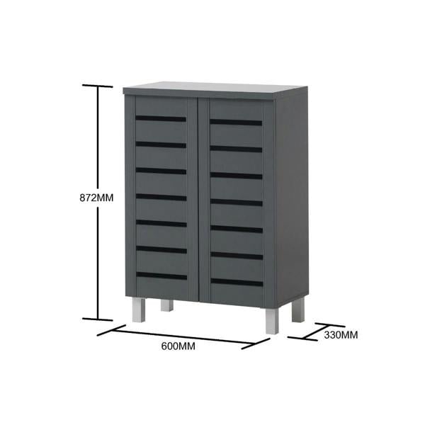 Timber Art Design 4 Tier Shoe Storage Cabinet 2 Door Cupboard Stand Rack Unit