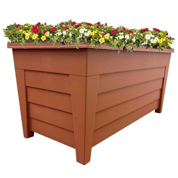 4 Terracotta Large Grosvenor Troughs Long Flower Planters For Home & Garden