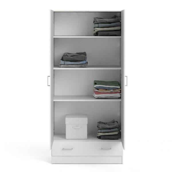 Wyld Haus Berlin White Slim 2 Door Bedroom Wardrobe 1 Drawer