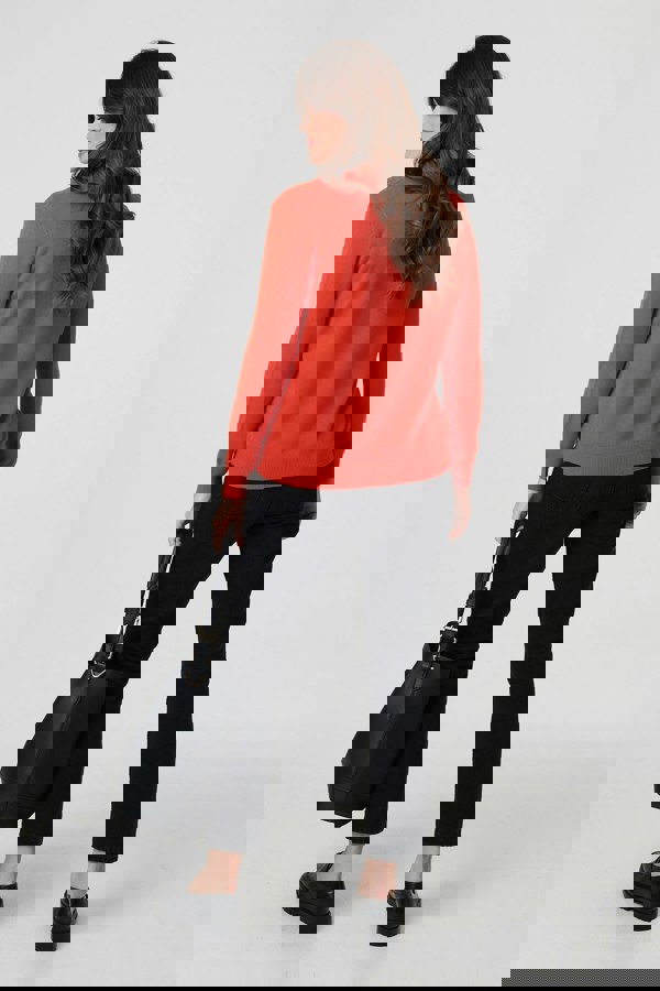 Orange | Chevron Soft Knit Long Sleeve Jumper
