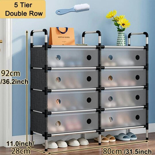 Havendro Cabinet Storage Organiser Shoe Rack Stand Holder w/ Dust-proof Cover