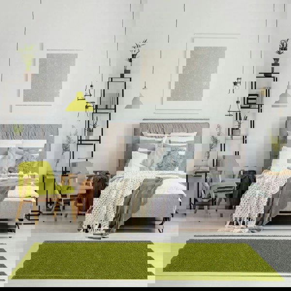 Shaggy Green Rug Soft and Durable, Non-Shedding, High Quality.