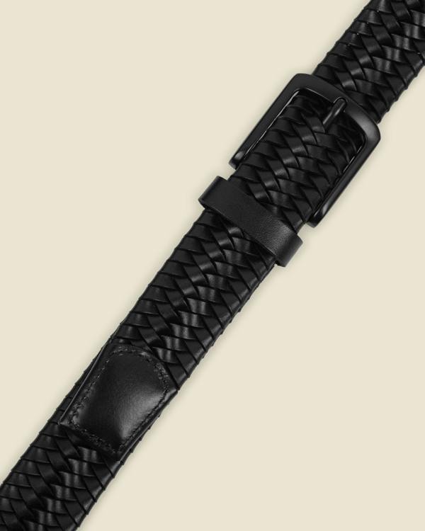 Larsson & Co Snøugle - Woven Leather Casual Stretch Belt
