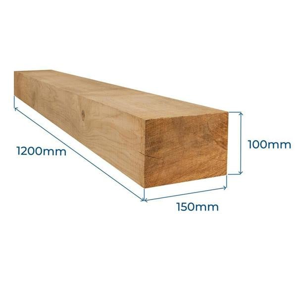 Snowdon Timber Oak Sleeper (H) 100mm (W) 150mm (L) 1.2m
