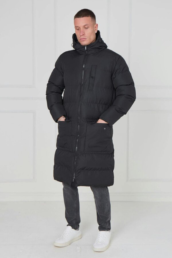 Heavyweight Longline Puffer Coat – Black - Black