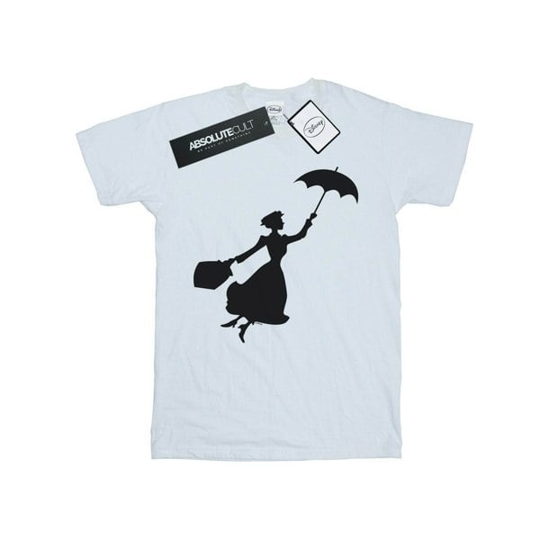Disney Mens Mary Poppins Flying Silhouette T-Shirt - White