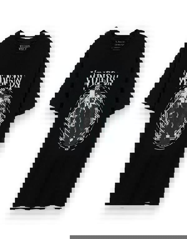 Wednesday Womens Black Back to Back Short Sleeved T-Shirt