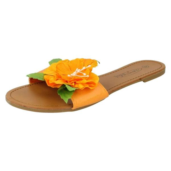 Spot On Ladies Spot On Flower Detail Sandals