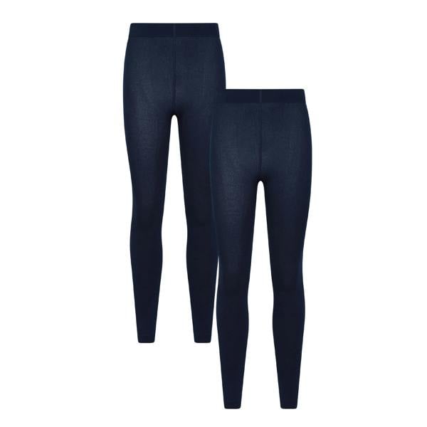Mountain Warehouse Womens/Ladies Brushed Isotherm Thermal Leggings (Pack of 2) - Navy