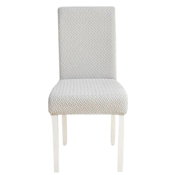 Anyseat Light Grey Knitted Design Elastic Chair Cover for Dining Room