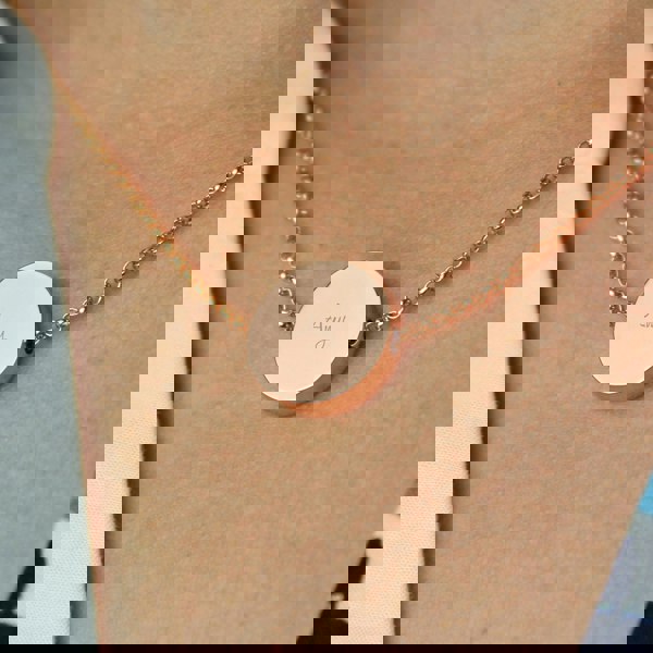 Personalised Memento Company Personalised Any Name Rose Gold Tone Disc Necklace