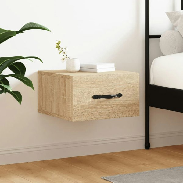 Berkfield Wall-mounted Bedside Cabinet Sonoma Oak 35x35x20 cm