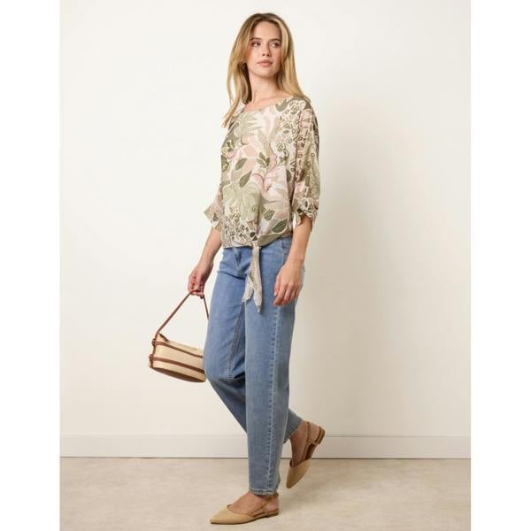Blue Vanilla Tie Front Blouse