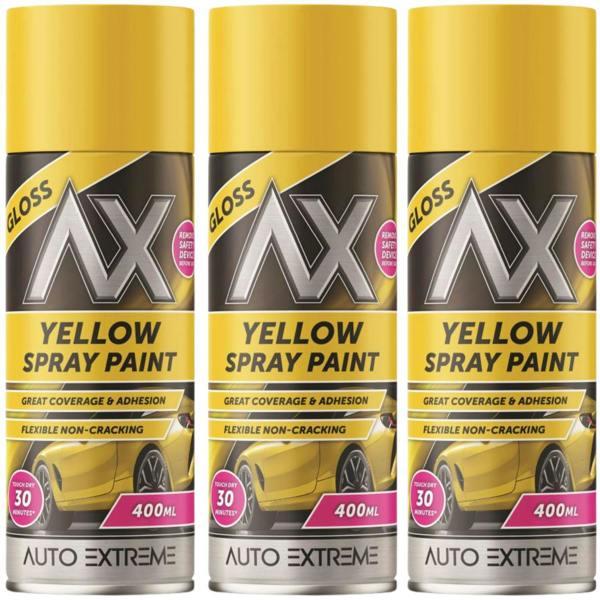Auto Extreme 3X Auto Extreme Yellow Gloss Spray Paint 400ml