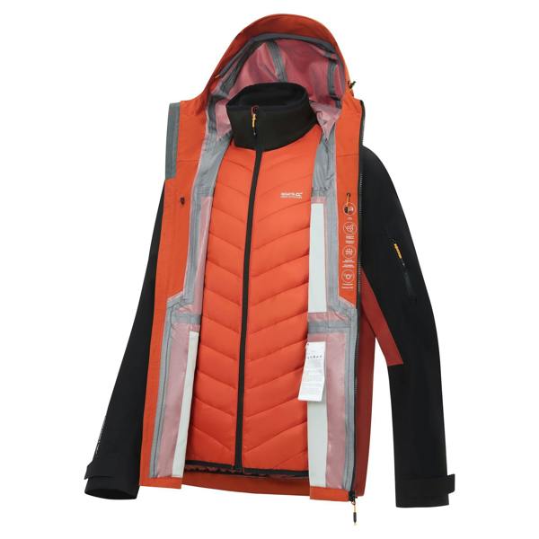 Regatta Mens Sacramento 3 in 1 Waterproof Jacket - Burnt Henna/Rooibos Tea - 