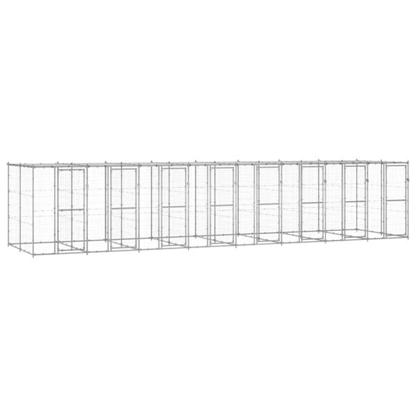 Berkfield Outdoor Dog Kennel Galvanised Steel with Roof 19.36 m2