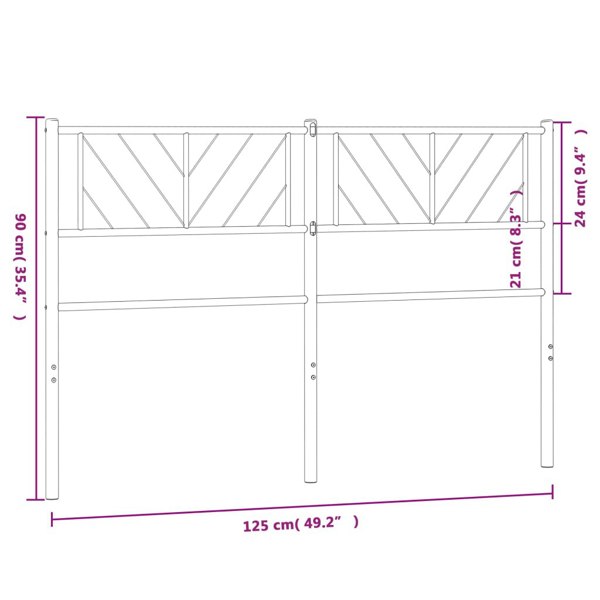 Berkfield Metal Headboard White 125x90 cm