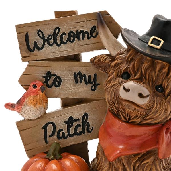 Country Living Welcome to my Patch Highland Cow Ornament
