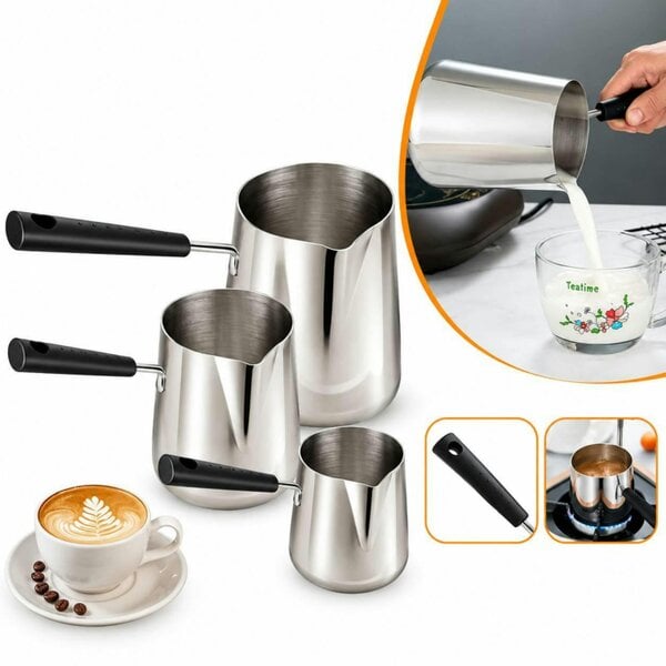 Dyzi 3pc Stainless Steel Milk Frothing jugs Silver