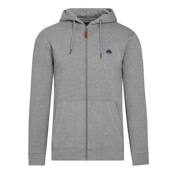 Raging Bull Mens Classic Zip Front Hoodie - Grey Marl
