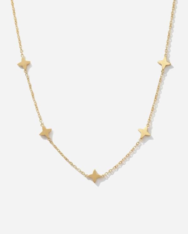 Elk & Bloom 14K Gold Lucky Clover Choker Necklace