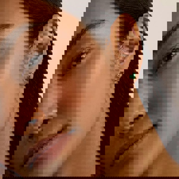 Ted Baker Morlia Gold Tone Green Monogram Heart Stud Earrings TBJ3797-02-180