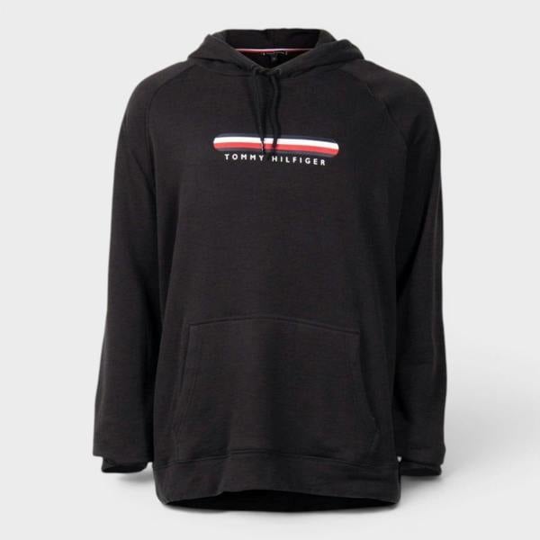 Tommy Hilfiger Logo Pullover Hoodie Black